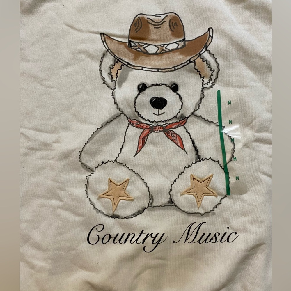 White Bear Country Music Graphic Sweat Shirt Size Medium NWT - Picture 3 of 10